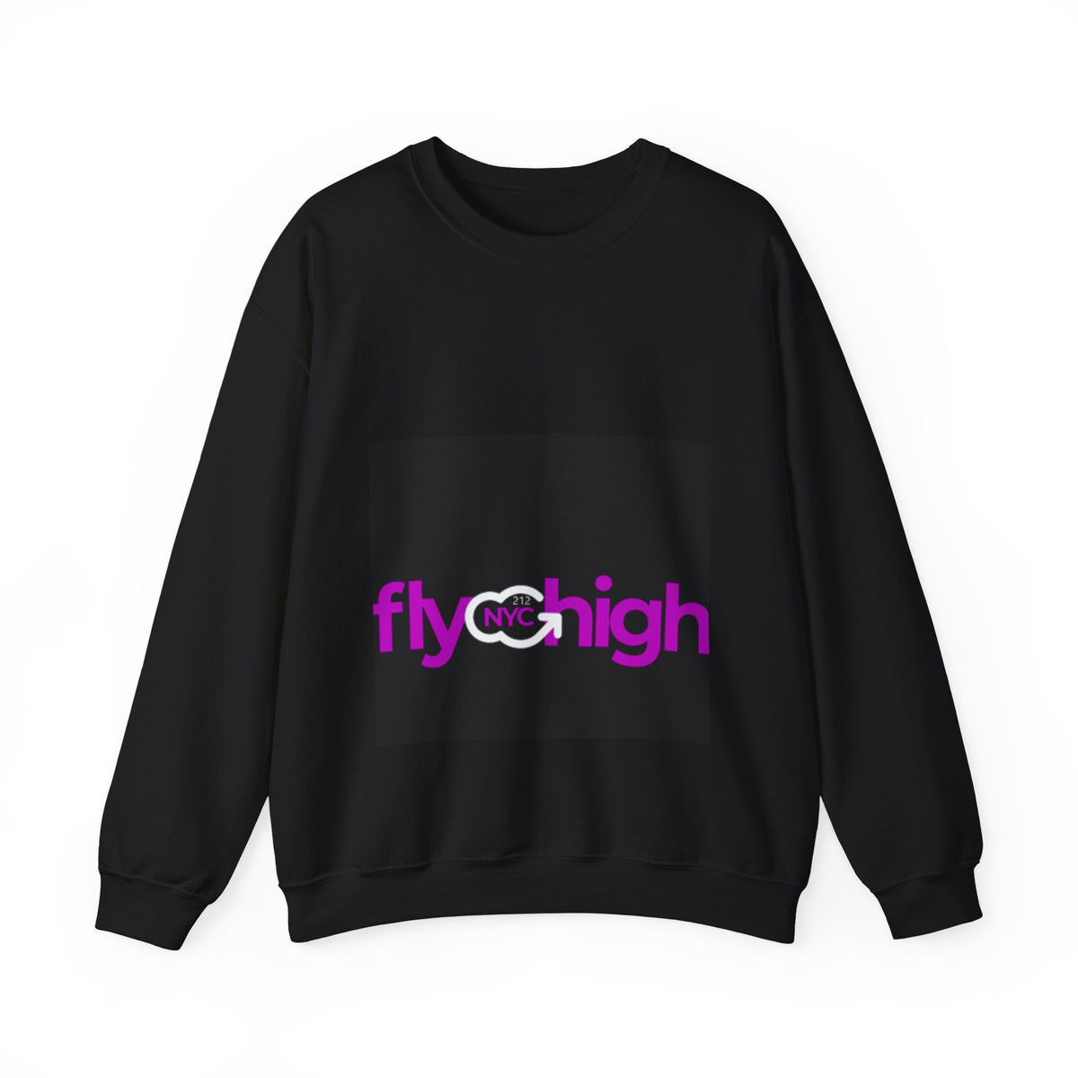 Fly High NYC Crewneck Sweatshirt — Pink & Purple Logo Pullover