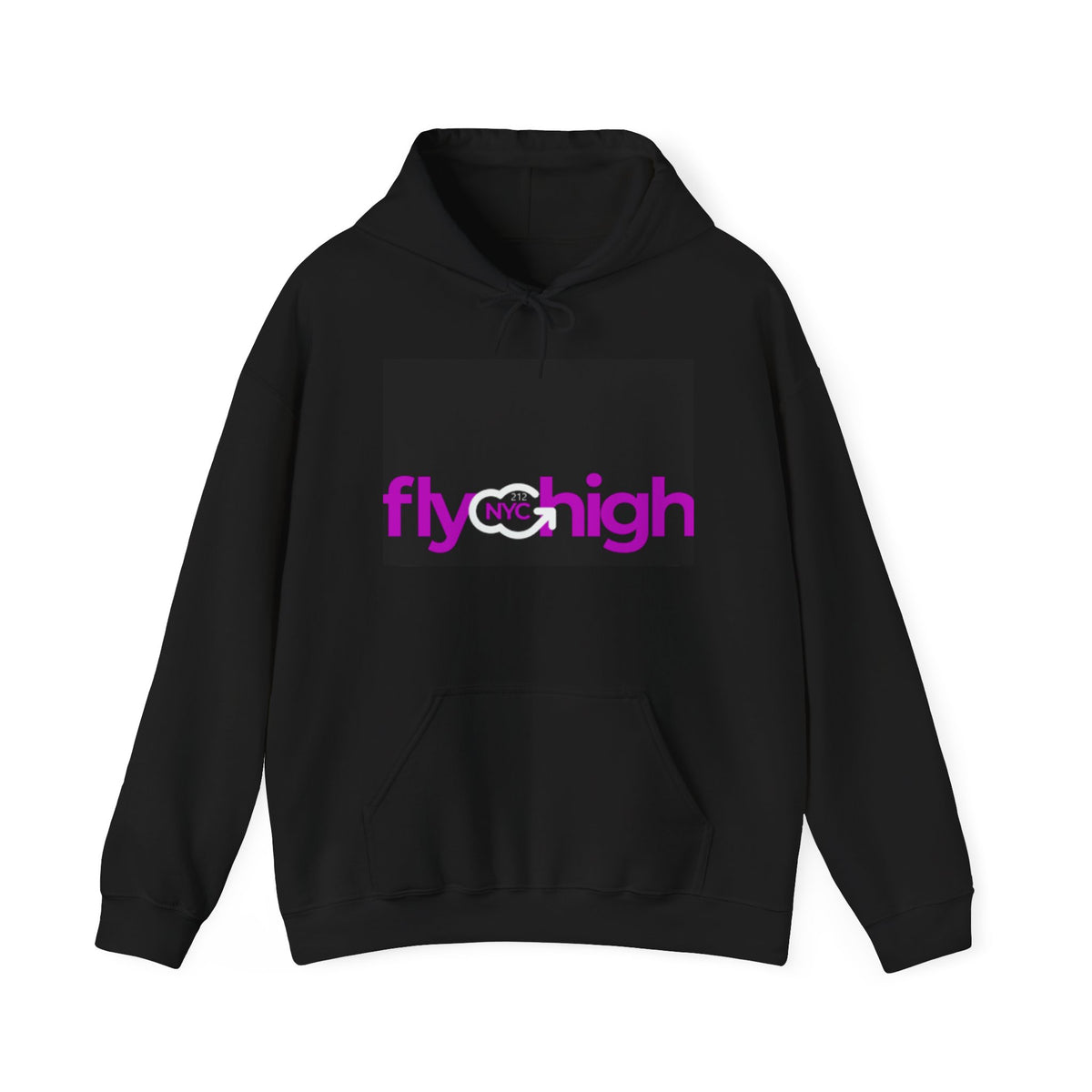 Fly High Hoodie — Retro Pink Logo Graphic Hooded Sweatshirt
