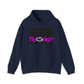 Fly High Hoodie — Retro Pink Logo Graphic Hooded Sweatshirt