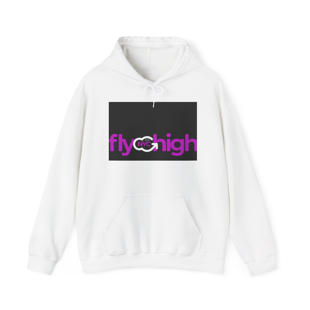 Fly High Hoodie — Retro Pink Logo Pullover