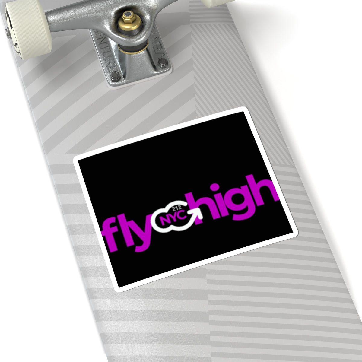 Fly High NYC Kiss-Cut Sticker — Pink Logo Sticker for Laptops & Water Bottles