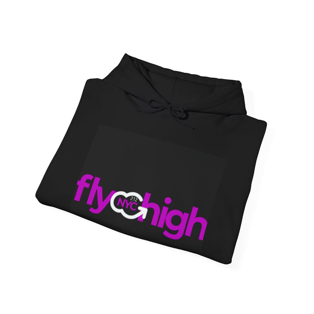 Fly High Hoodie — Pink 'fly high' Graphic Pullover