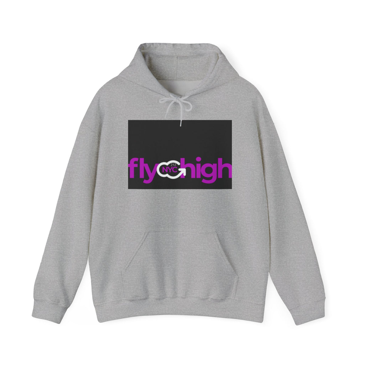 Fly High Hoodie — Retro Pink Logo Pullover