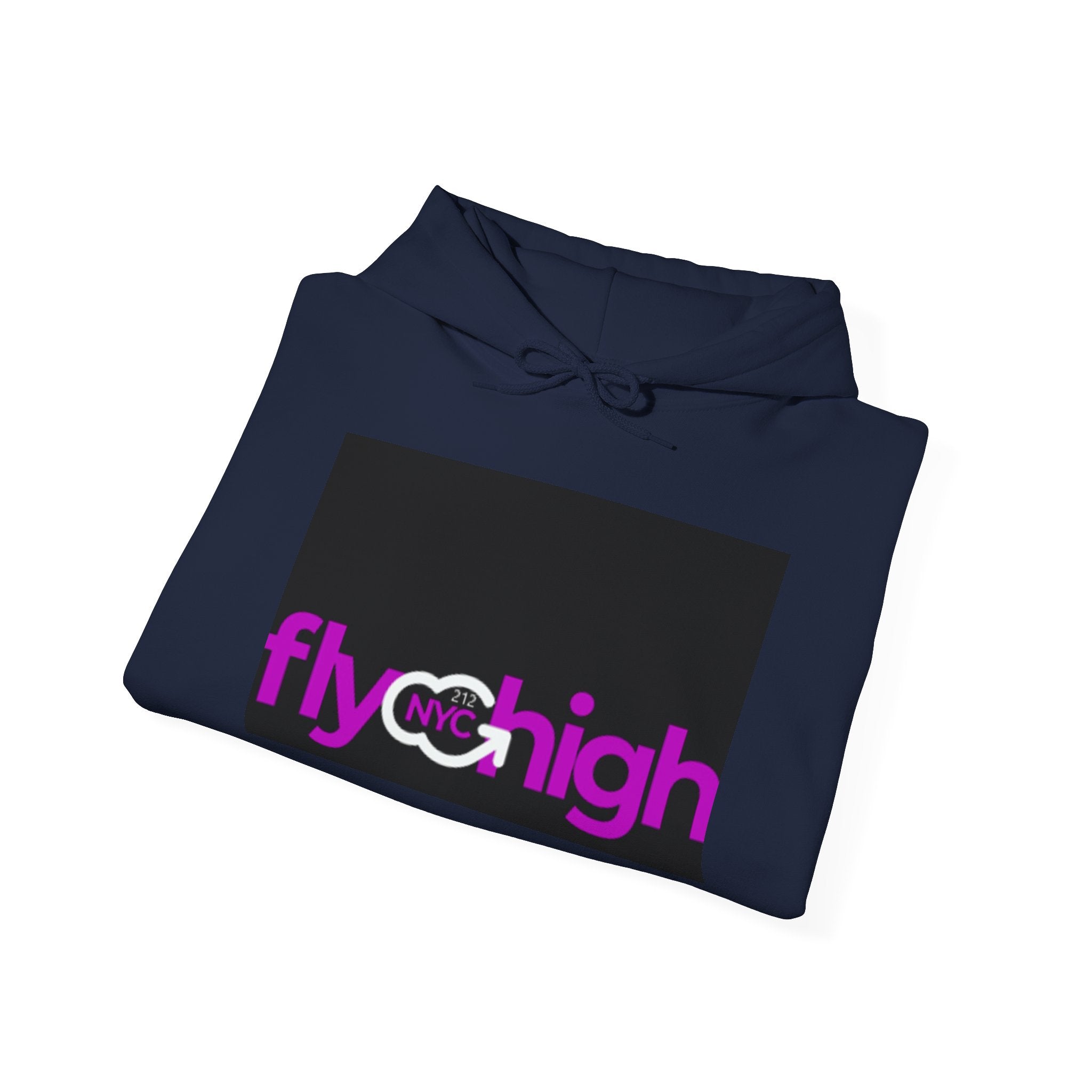 Fly High Hoodie — Retro Pink Logo Graphic Hooded Sweatshirt