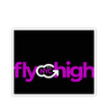 Fly High NYC Kiss-Cut Sticker — Pink Logo Sticker for Laptops & Water Bottles