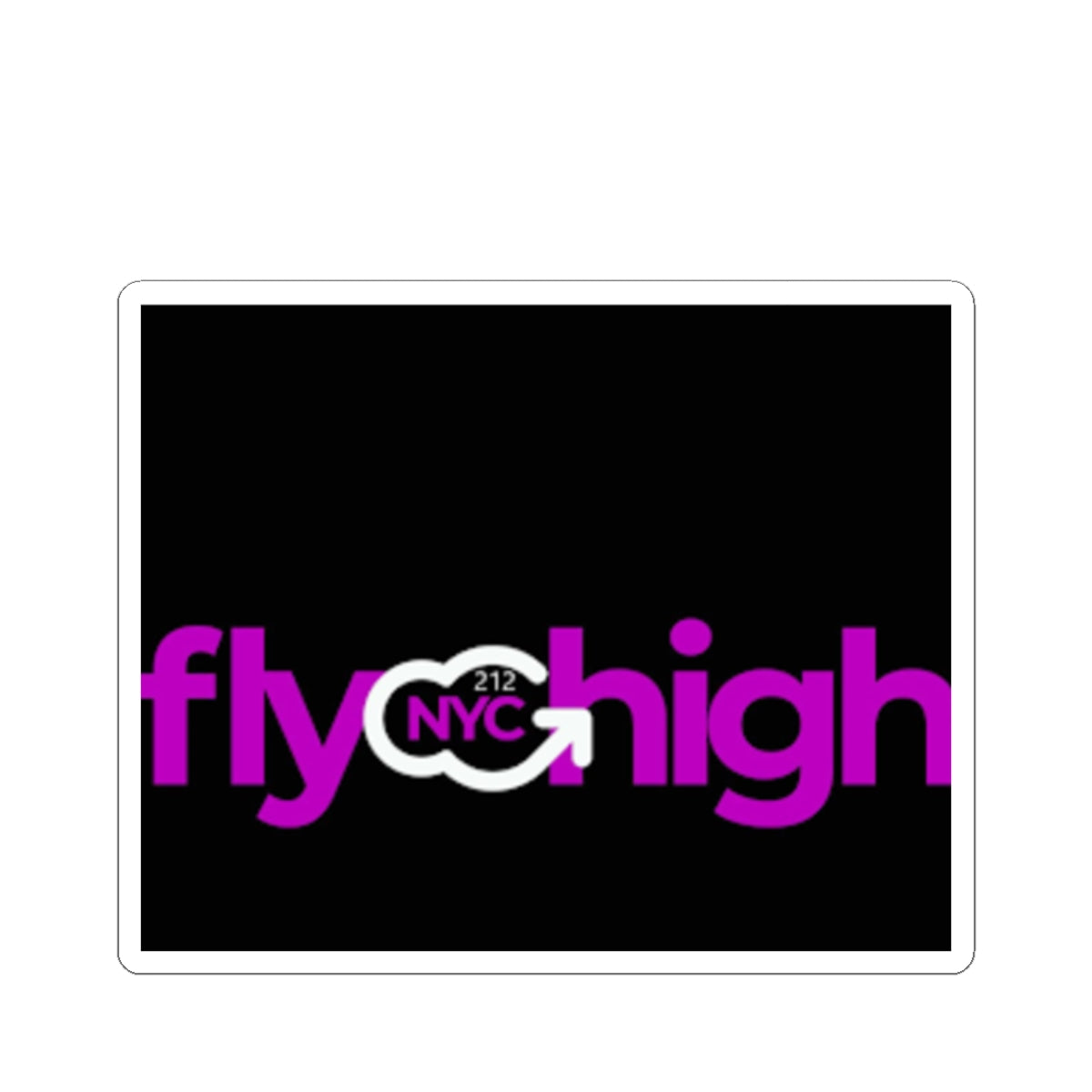 Fly High NYC Kiss-Cut Sticker — Pink Logo Sticker for Laptops & Water Bottles