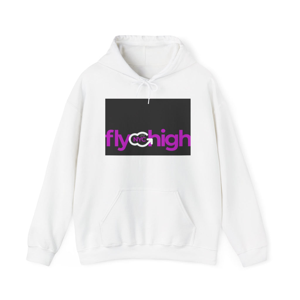 Fly High Hoodie — Pink 'fly high' Graphic Pullover